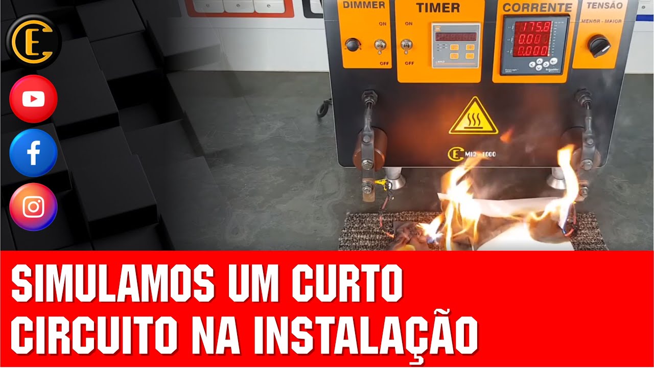 SIMULAMOS UM CURTO CIRCUITO EM INSTALAÇÃO ELÉTRICA! CHEGOU A PEGAR FOGO.O RESULTADO É ASSUSTADOR. 🔥😱