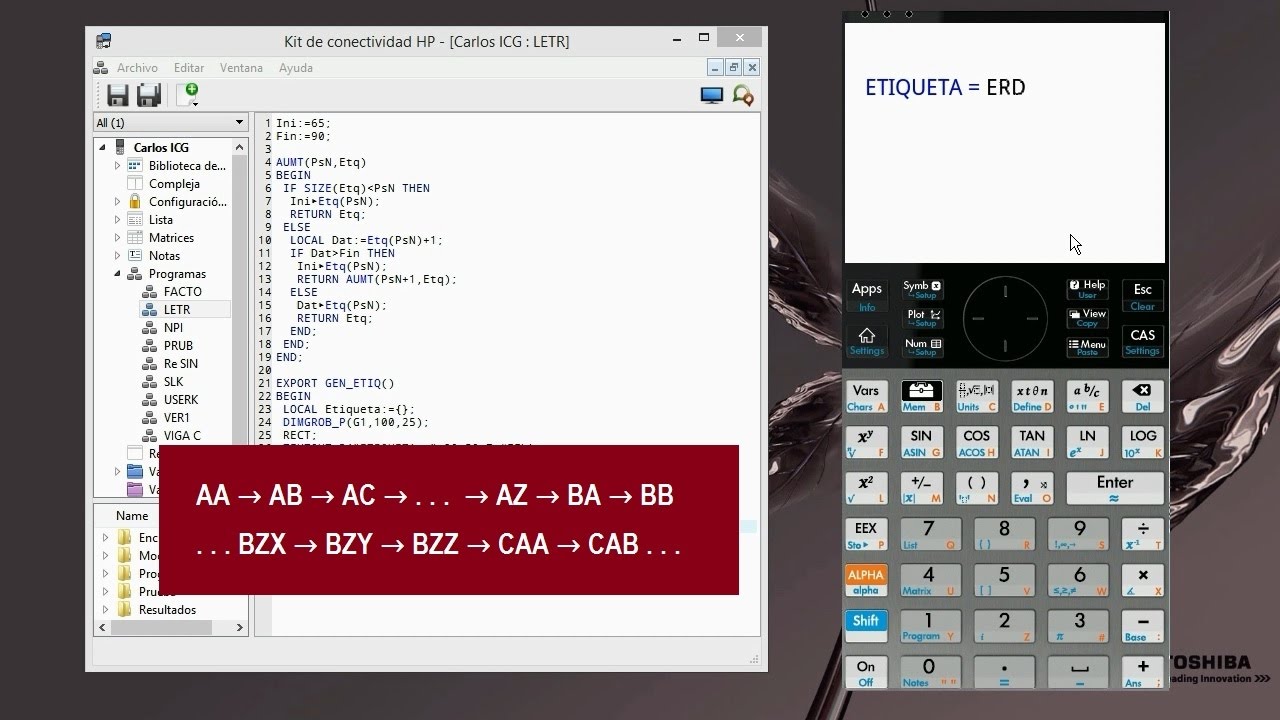 HP Prime - Programación | Generador de etiquetas