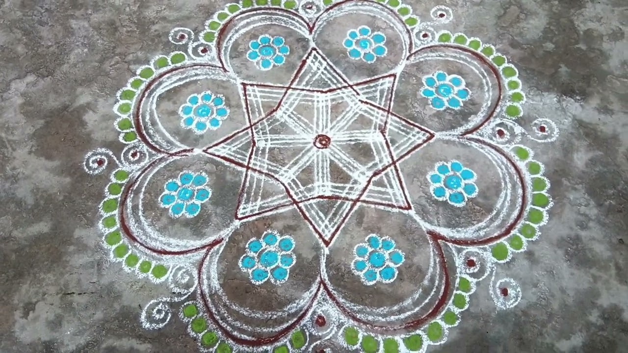 🔥 My beautiful rangoli kolam 🔥 blue 🔵 colour rangoli kolam design 🔥👍
