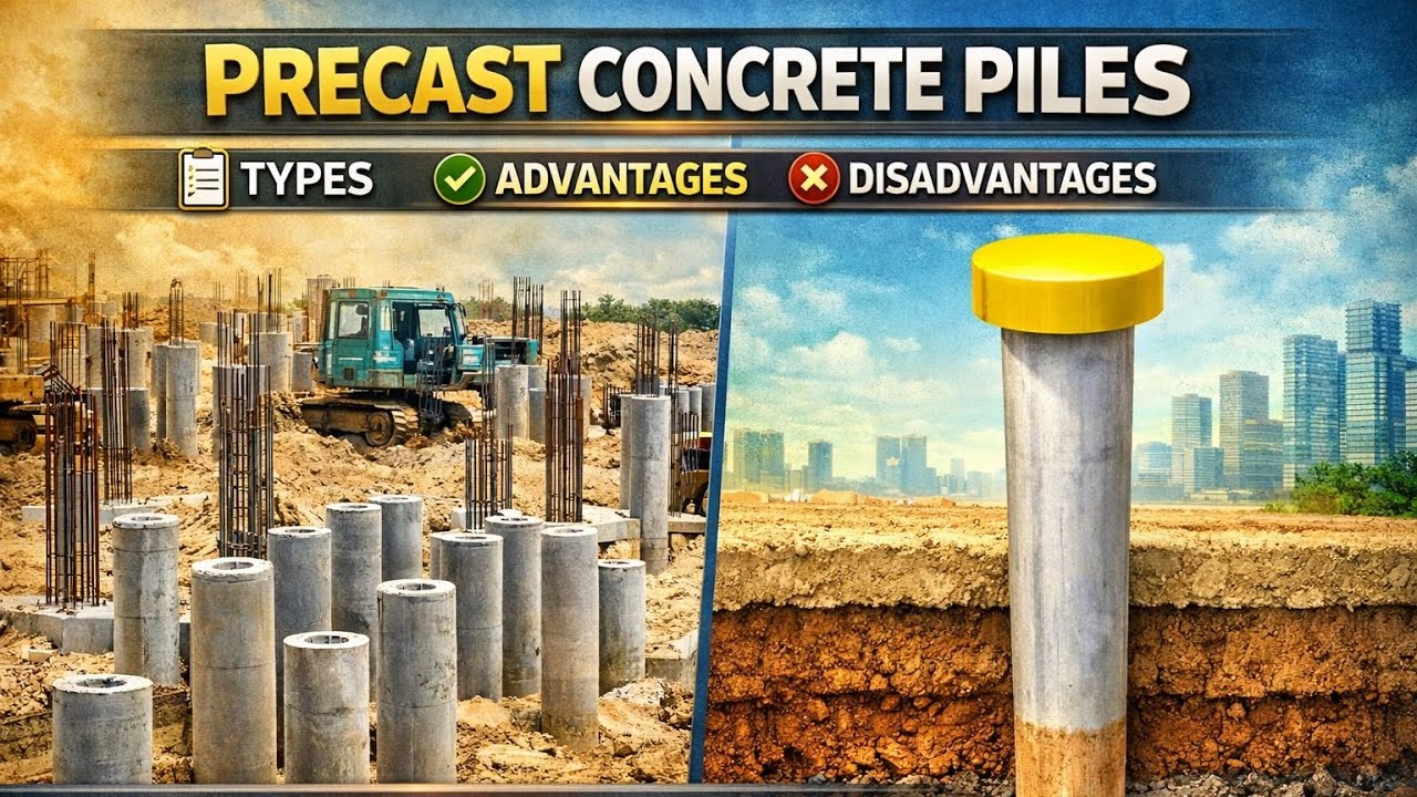 Precast Concrete Piles || Concrete Piles || Types || Advantages and Disadvantages || Foundations #5