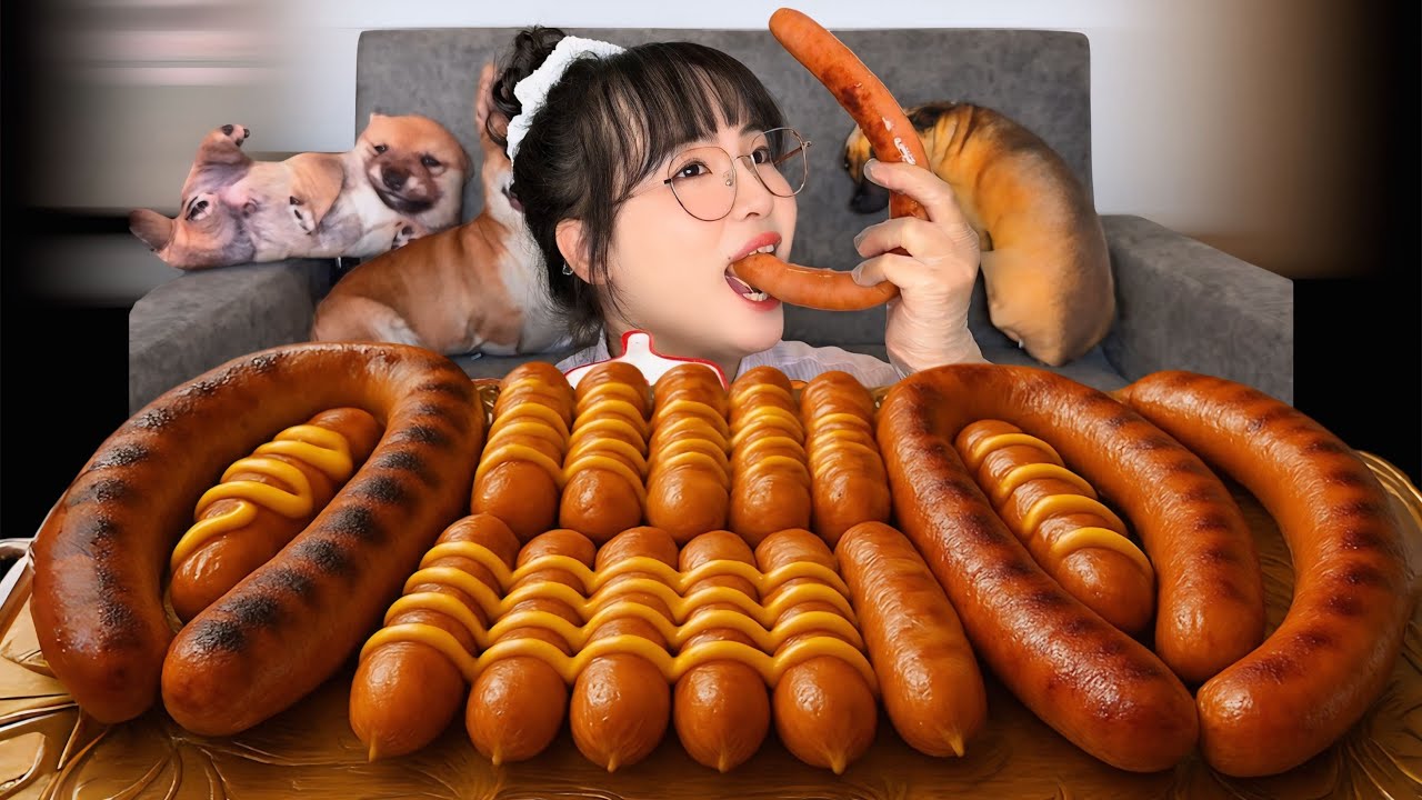 Mukbang Xúc Xích Bắp Phô Mai, Xúc Xích Chữ U Chấm Sốt Mayo| Mukbang Various Sausages with Mayo Sauce
