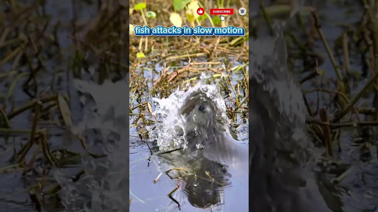 Great fish attack in slow motion 