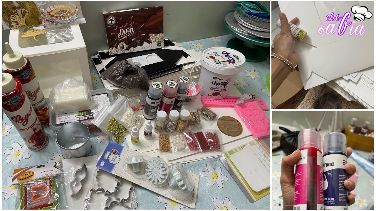 All Baking tools  boxes Colors From One place | Best food colors | Vlogs with Safia