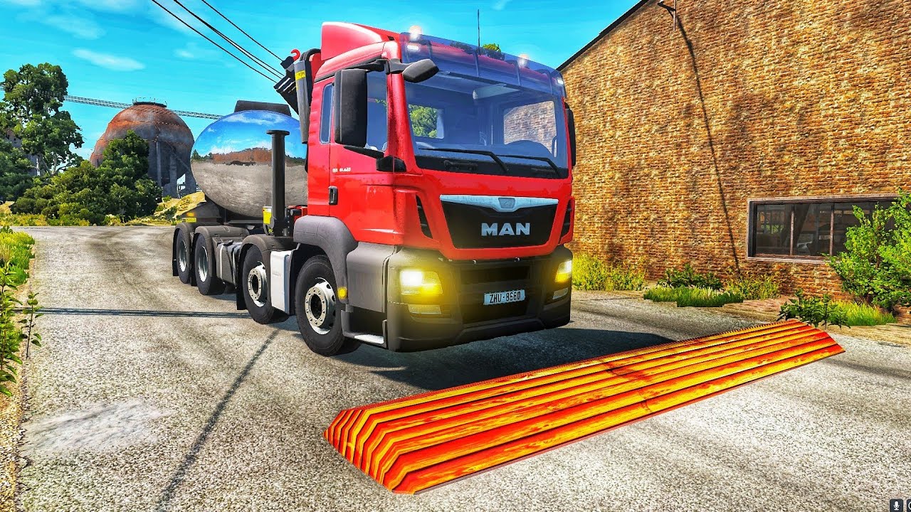 Trucks vs Speed Bumps - BeamNG.Drive