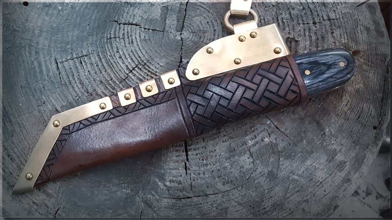 Making a HANDMADE LEATHER VIKING KNIFE SHEATH