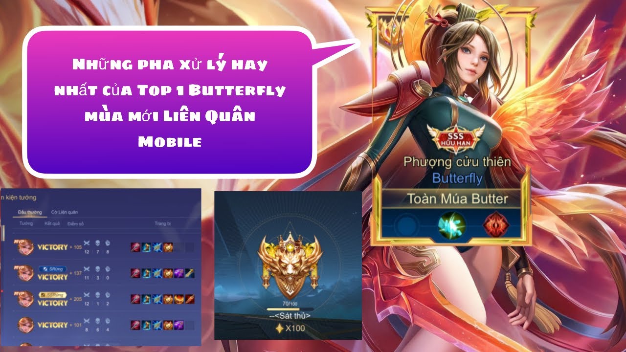 Những pha xử lý hay nhất của Top 1 Butterfly mùa mới Liên Quân Mobile