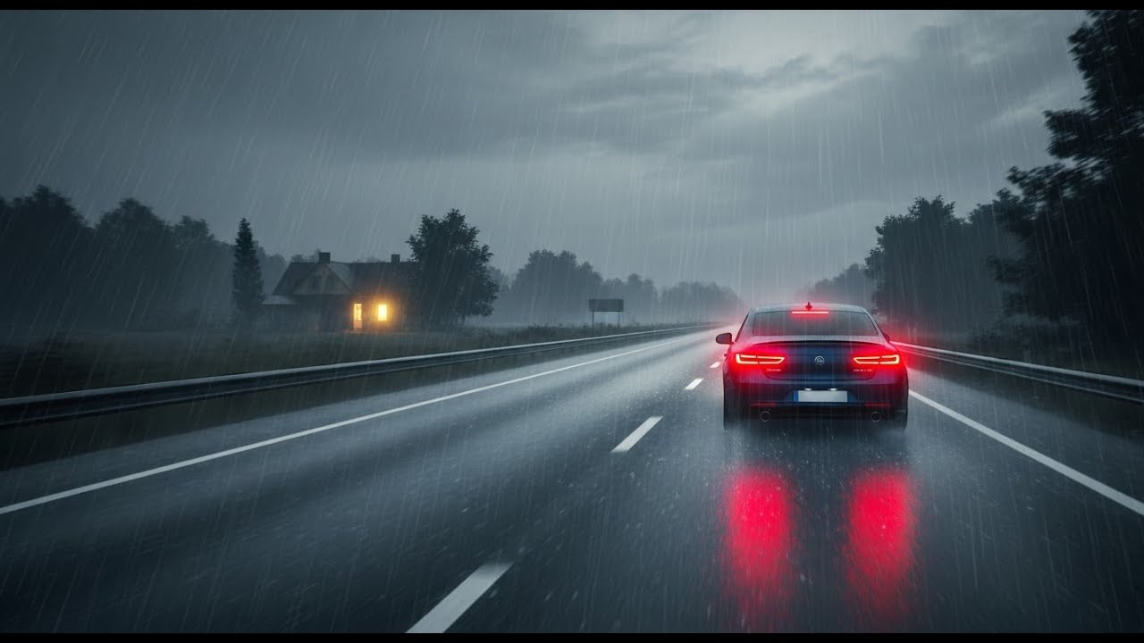 Chuva no Para-brisa do Carro - Tela Escura