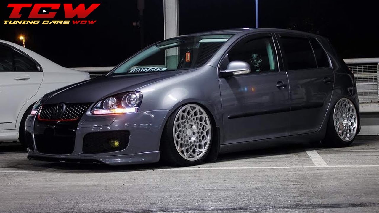 Grey VW Golf MK5 Bagged on WCI Wheels Tuning Build