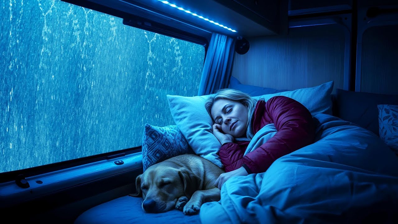 Deep Sleep White Noise 😴 Rain & Thunder in a Cozy Car
