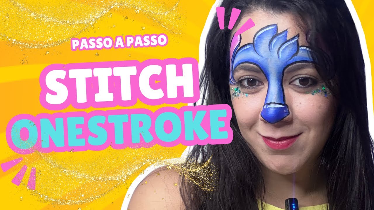 Como Fazer o STITCH na Pintura Facial (Fácil e Rápido!) | One Stroke Perfeito