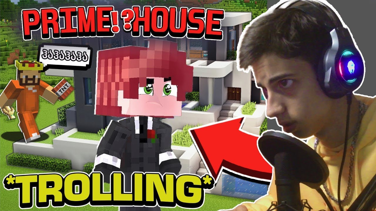 😂პრაიმ ჰაუსი Minecraft-ში! *TROLLING*