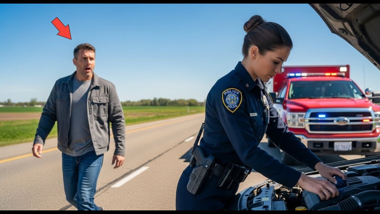 **A SINGLE DAD STOPPED TO HELP A FEMALE COP—HE FROZE WHEN HE SAW HER FACE | “MY EX?”**