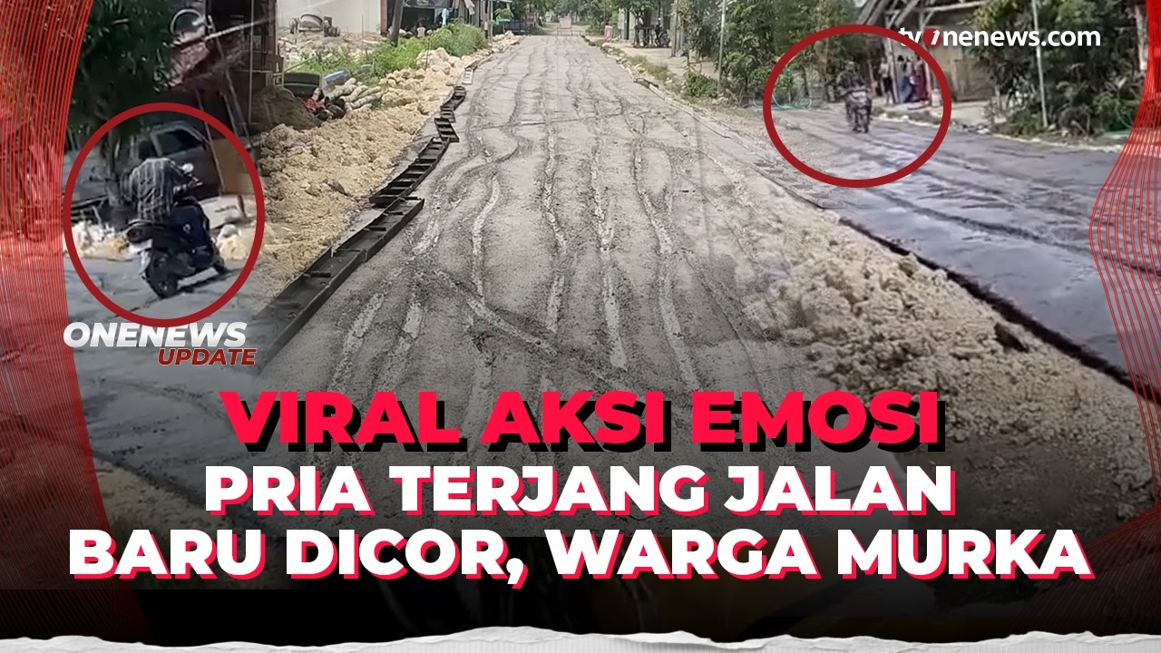 Viral! Pria Nekat Terjang Jalan Baru Dicor, Adu Mulut dengan Warga Tak Terhindarkan | OneNews Update