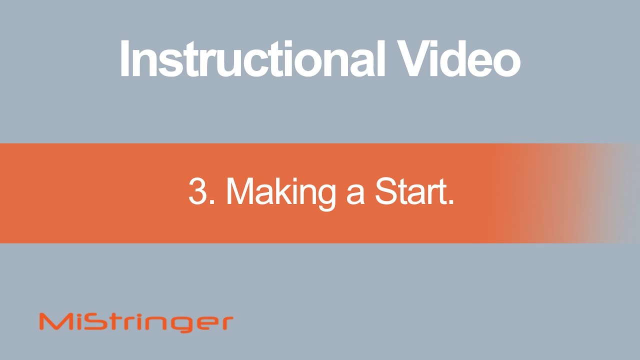 3. Making a Start