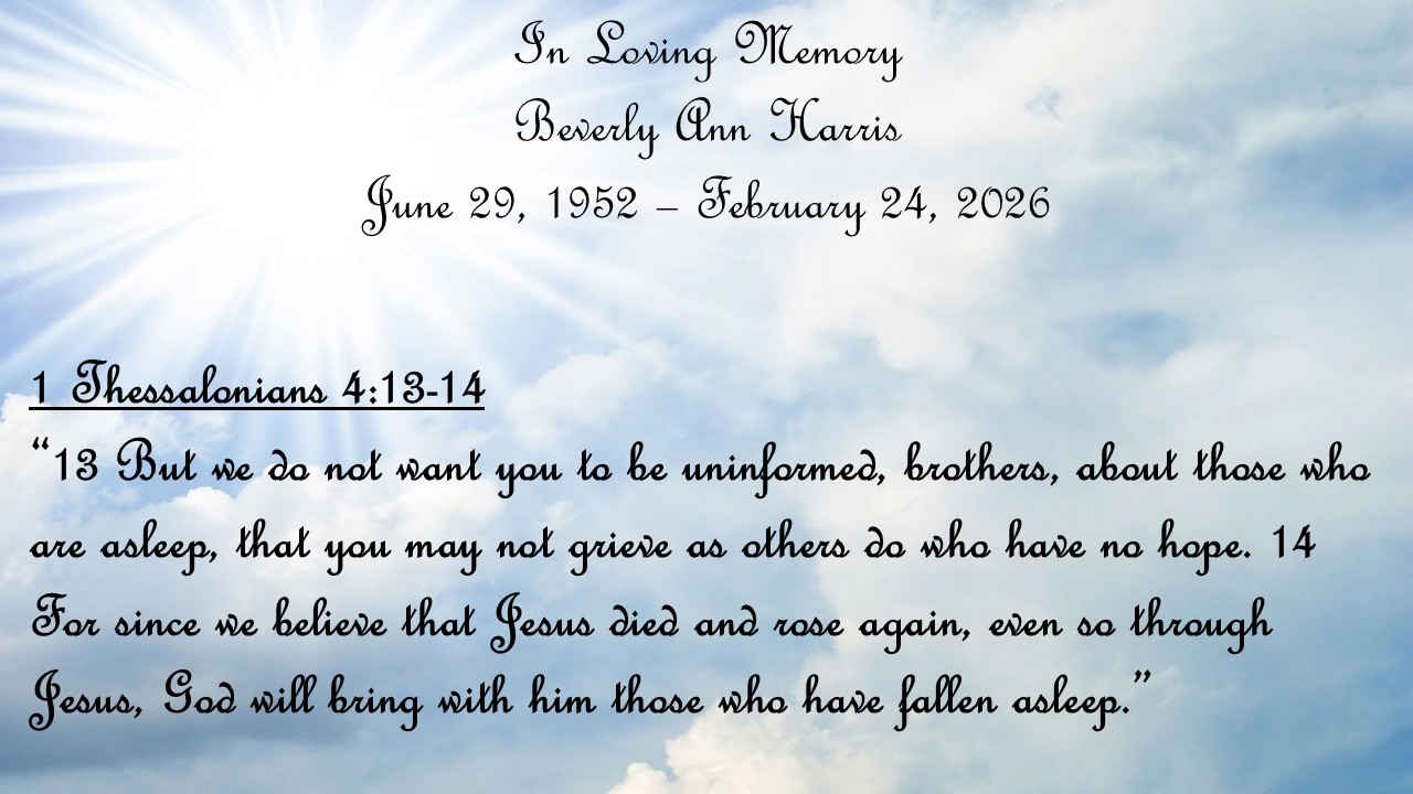 Memorial Service for Beverly Harris