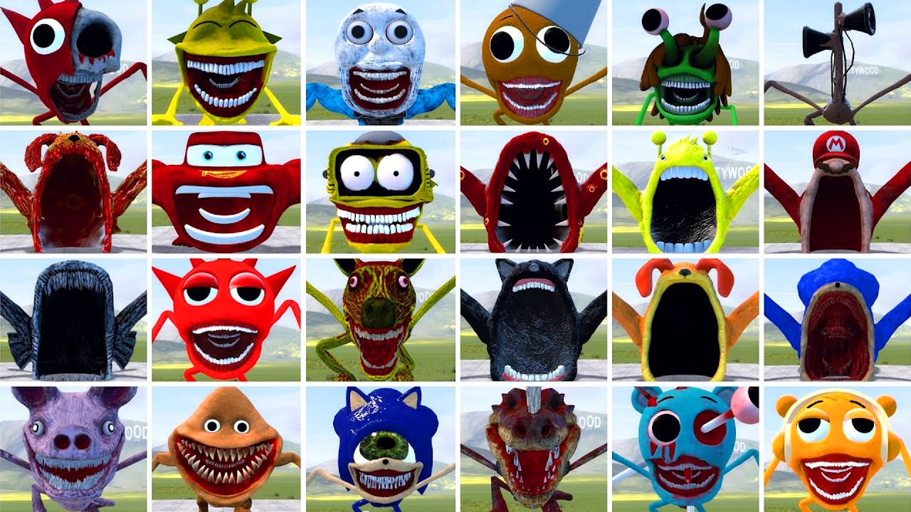 I PLAYED DEATHMATCH GAME WITH ALL SPRUNKI TAPES HORROR FAMILY AND SEA EATER FAMILY In Garry's Mod!