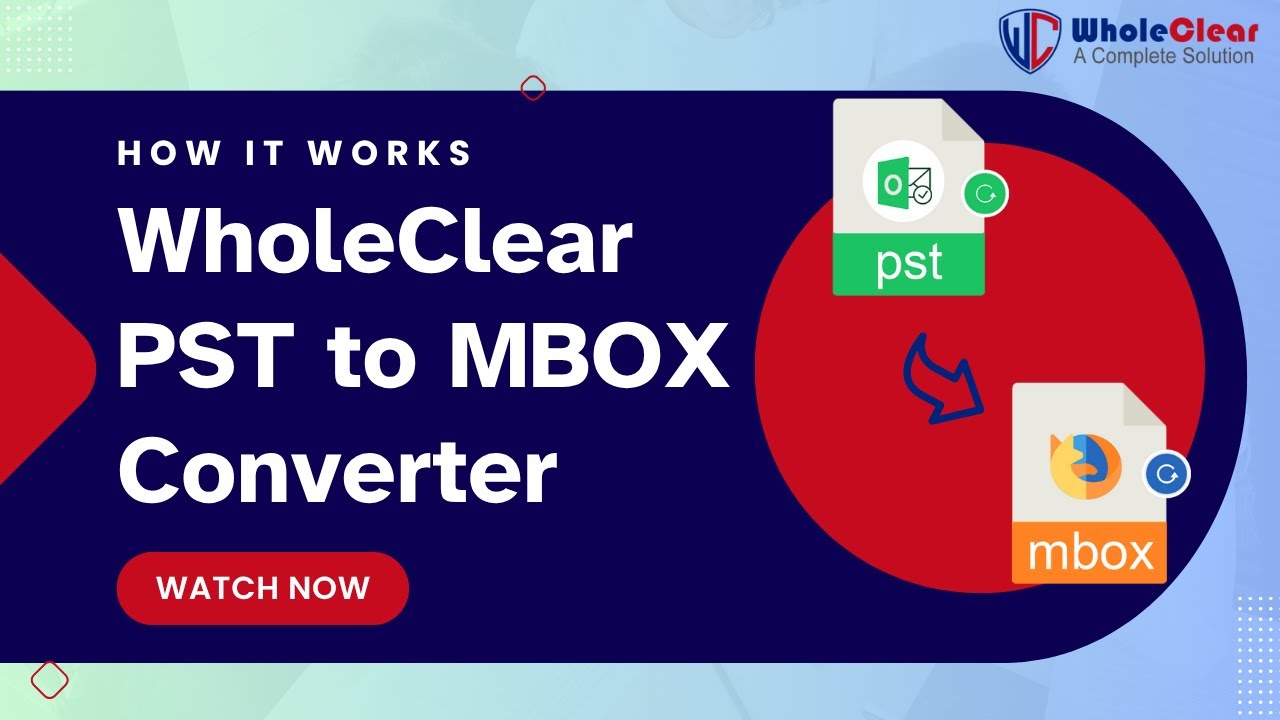 WholeClear PST to MBOX Converter | How it Works | Fast & Secure Outlook to MBOX Migration Tool