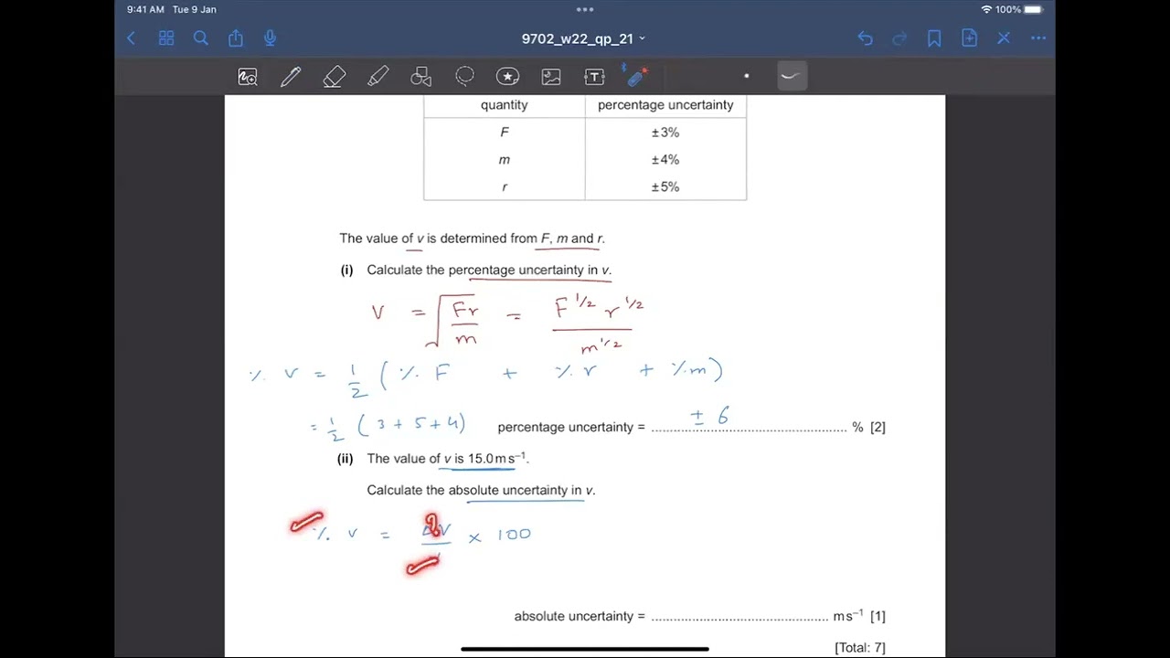 AS level Physics 9702 Oct/Nov 2022 Paper 21 Past Paper Solution