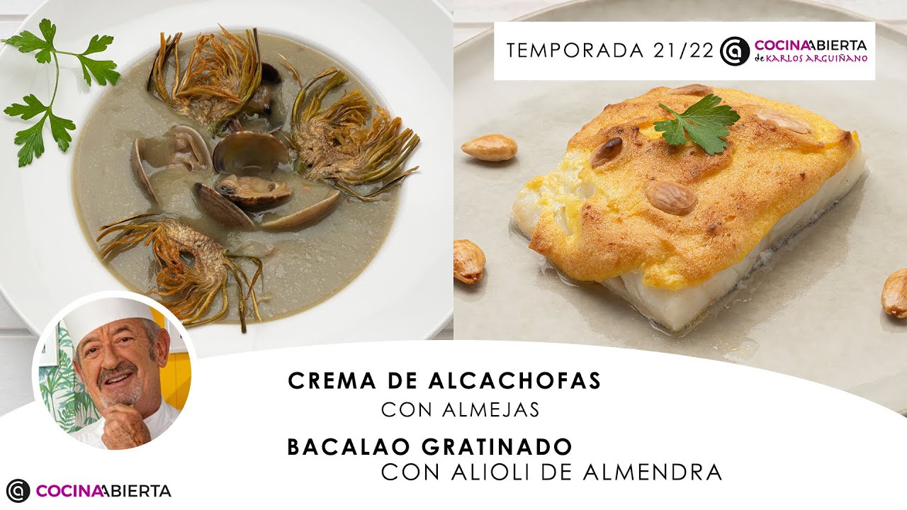 BACALAO gratinado con ALIOLI y CREMA de ALCACHOFAS 👩🏻‍🍳Cocina Abierta de Karlos Arguiñano
