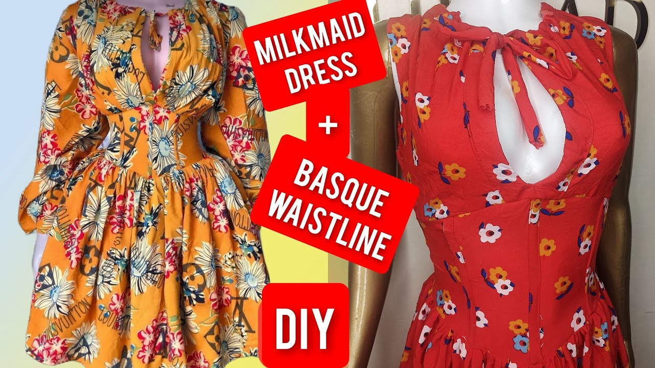 MILKMAID DRESS with BASQUE WAISTLINE Tutorial