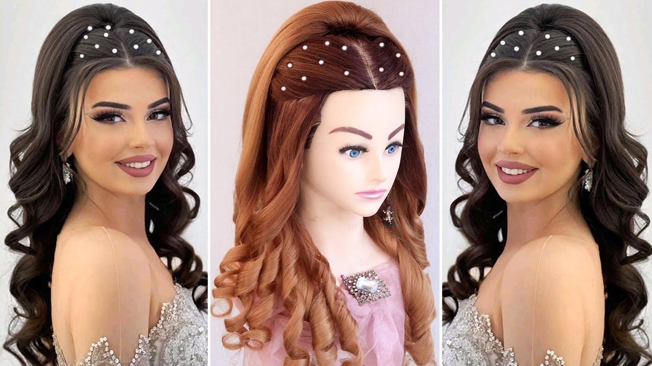 Elegant Kashees Bridal Hairstyles l wedding hairstyles l Walima Bridal Hairstyles l curly hairstyles