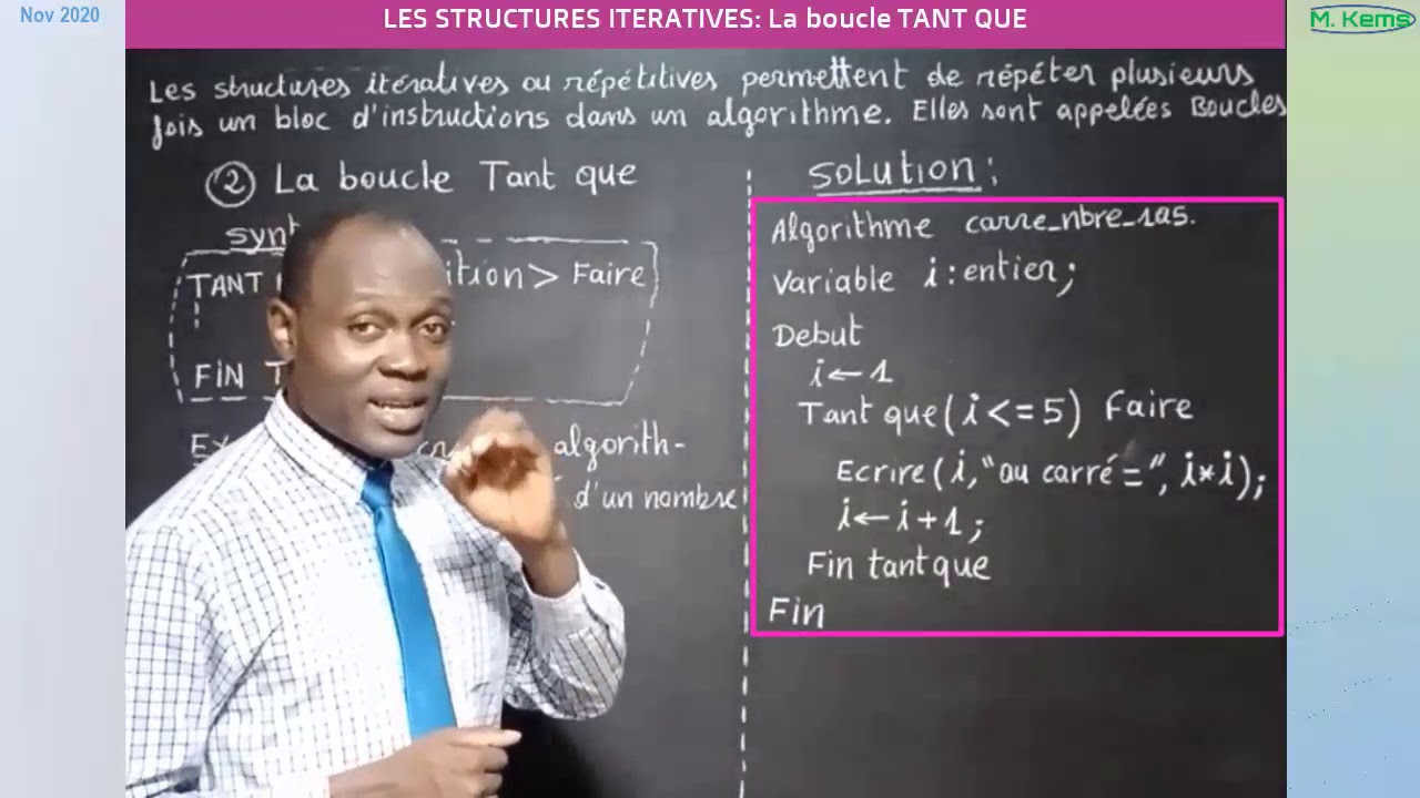 Informatique : Structures itératives: la boucle tant que.