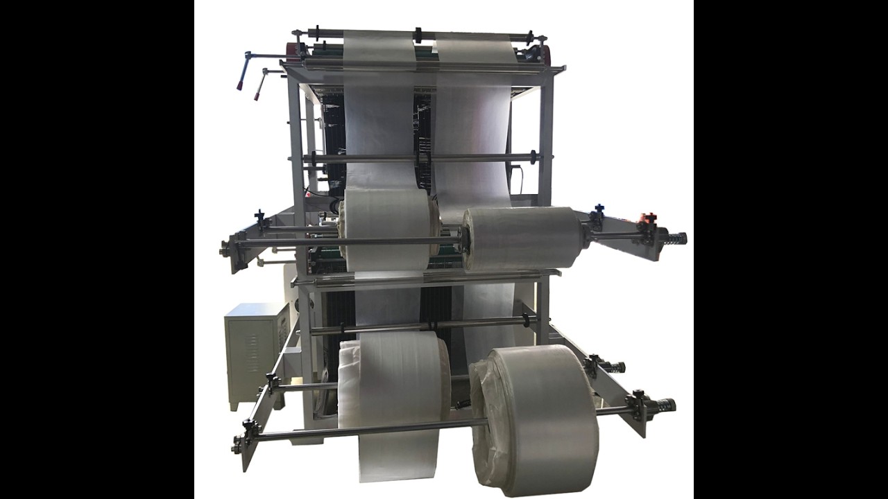 4 lines bottom sealing bag making machine with 4 unwinders