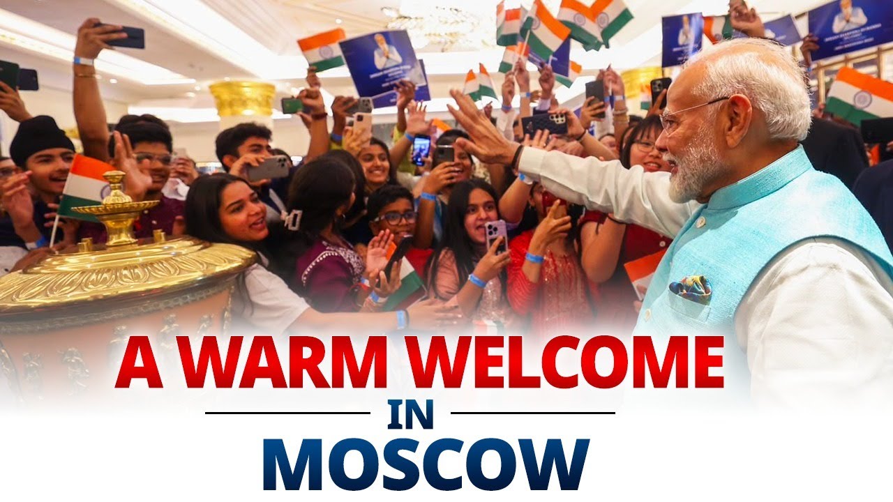 LIVE: PM Modi receives a warm welcome from members of Indian community in Moscow, Russia