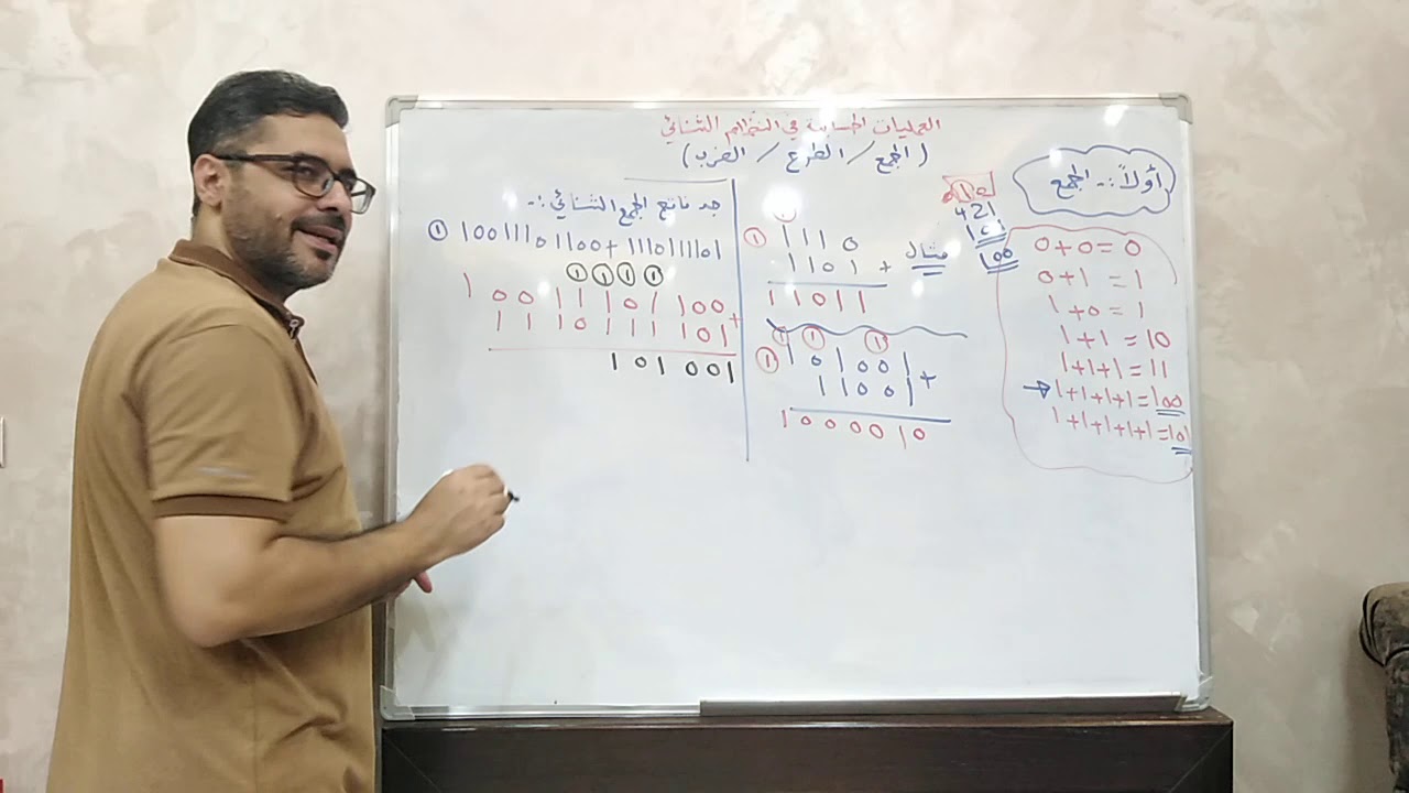 علوم الحاسوب/التوجيهي/العمليات الحسابية في النظام الثنائي