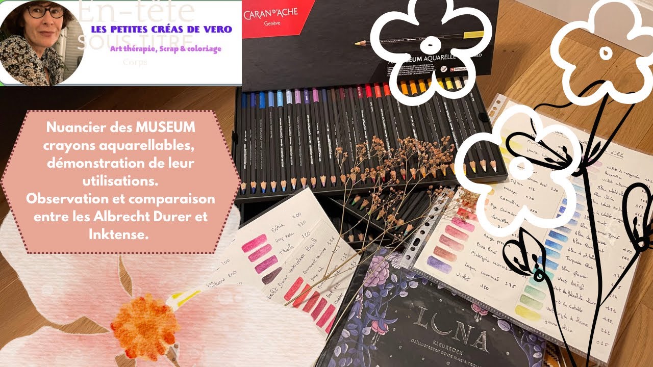 Muséum 76 crayons aquarelles Caran d’ache  ,test et technique.😊