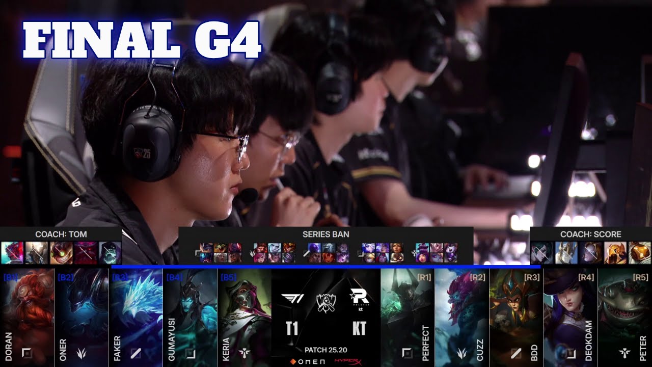KT vs T1 - Game 4 | Grand Finals LoL Worlds 2025 | T1 vs KT Rolster G4 full