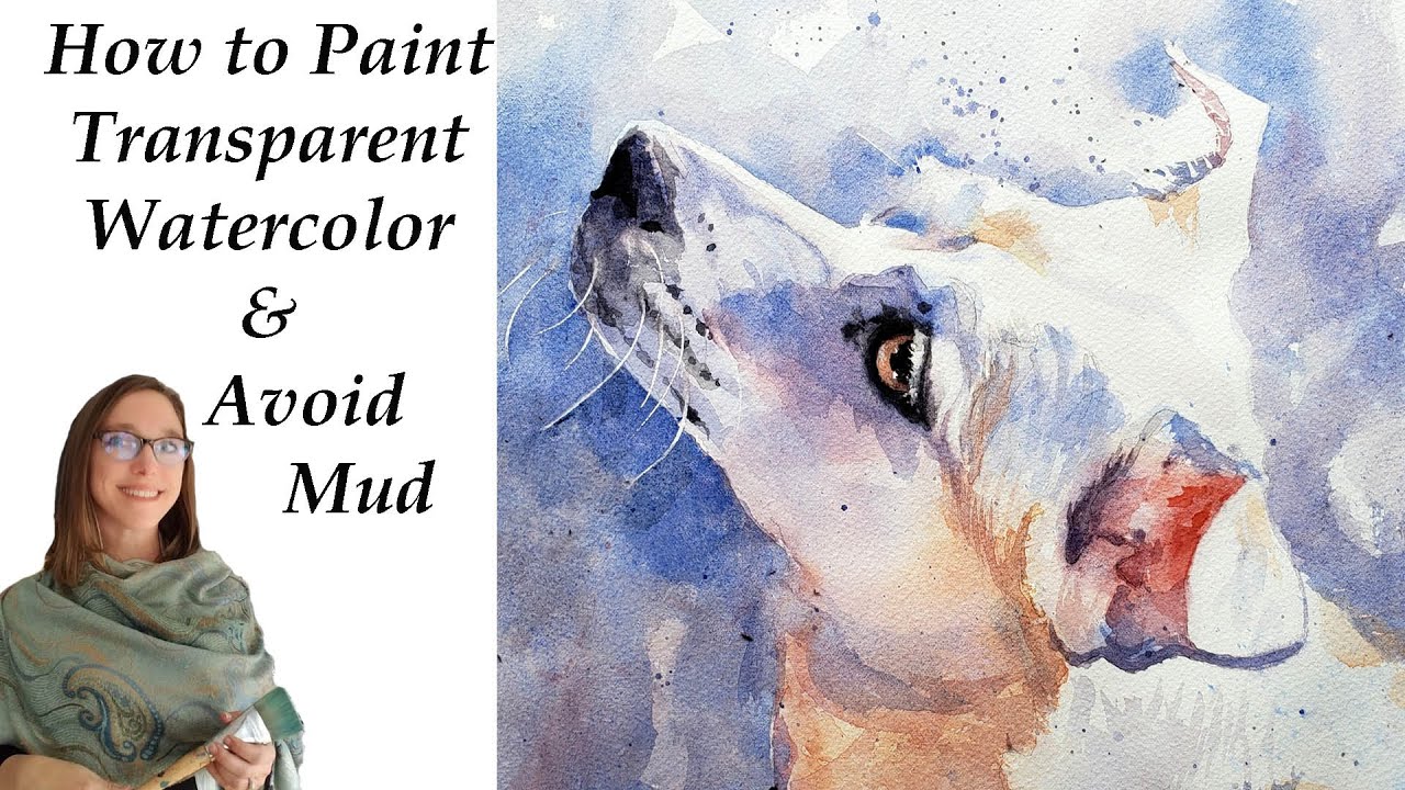 I love Shimmery Magical Transparent Watercolor - 5 Tips +a Demo How to Paint a White Dog 4 Beginners