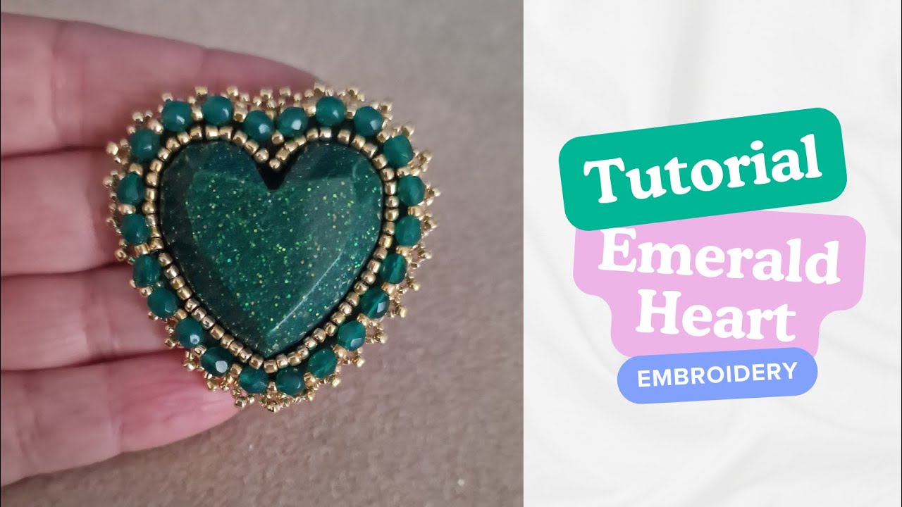 ENG TUTORIAL Beaded HEART EMBROIDERY