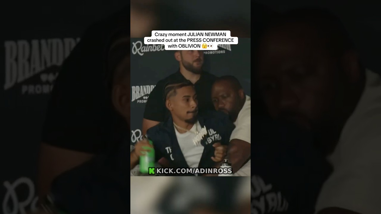 Crazy moment JULIAN NEWMAN crashed out at the PRESS CONFERENCE  #adinross #juliannewman #oblivion