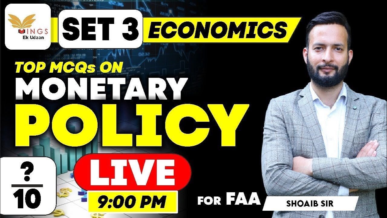 SET 03 (Economics) - TOP MCQs on Monetary Policy  by SHOAIB sir