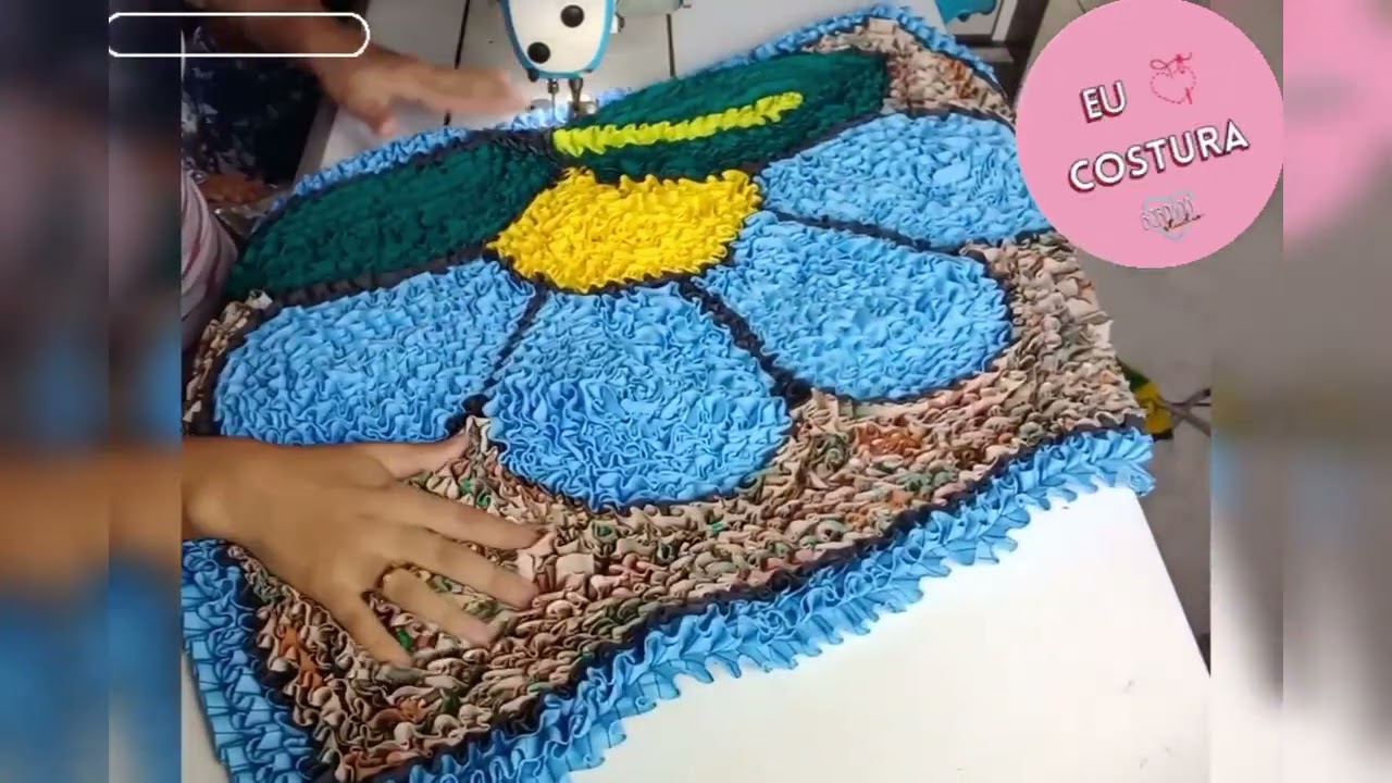 Tapete de frufru manual finalizado mais um medida de 70x50 💙 #tapetefrufru  #empreendernoartesanato 