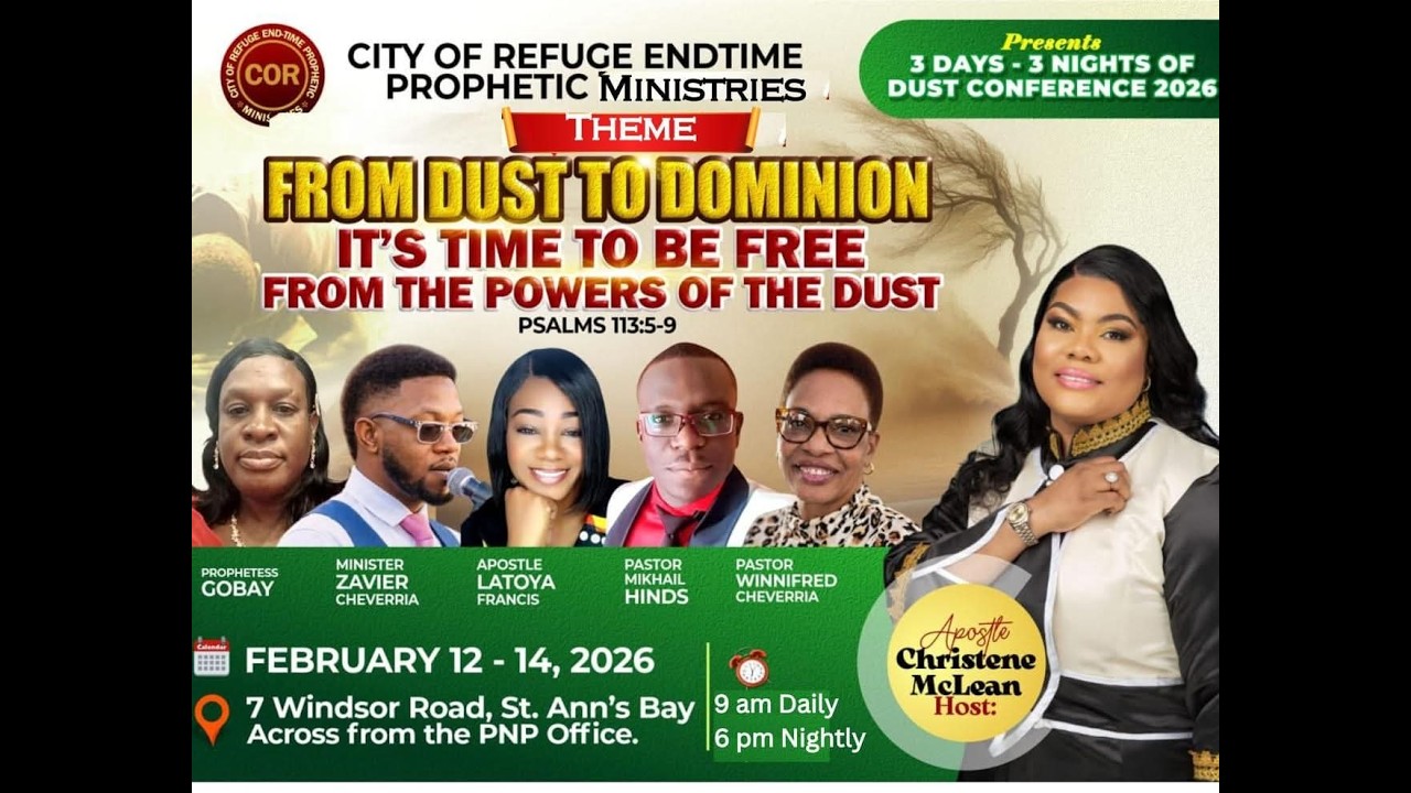 PROPHETESS CHRISTENE MCLEAN. FROM DUST TO DOMINION!IT'S TIME TO BE FREE FROM THE POWERS OF THE DUST!