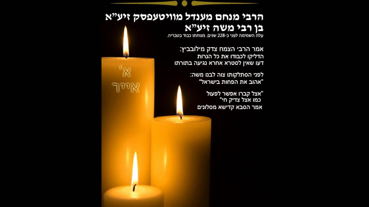הילולות צדיקים  א אייר רבי מנחם מנדל מויטפסק זיע
