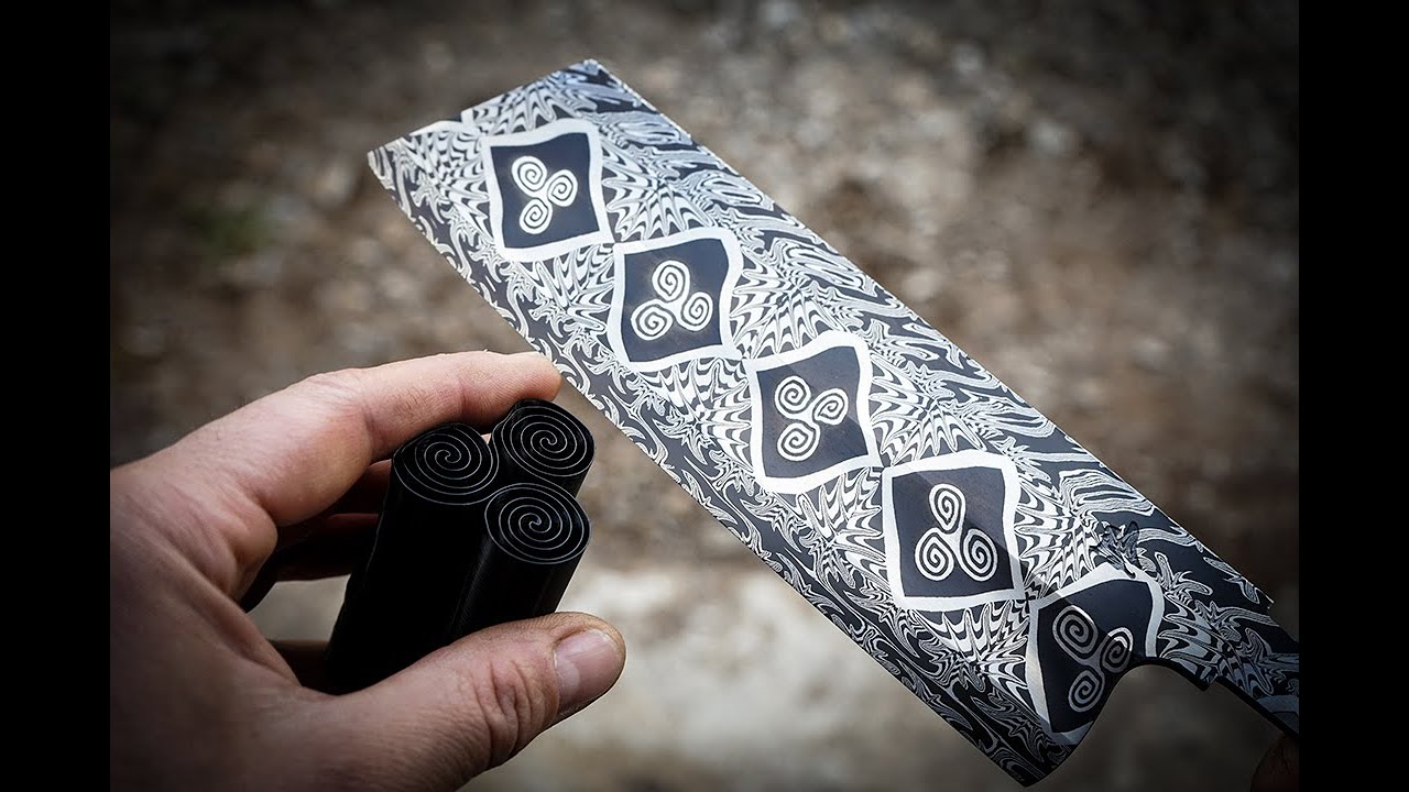 Making 3d printed damascus steel chefs bunka