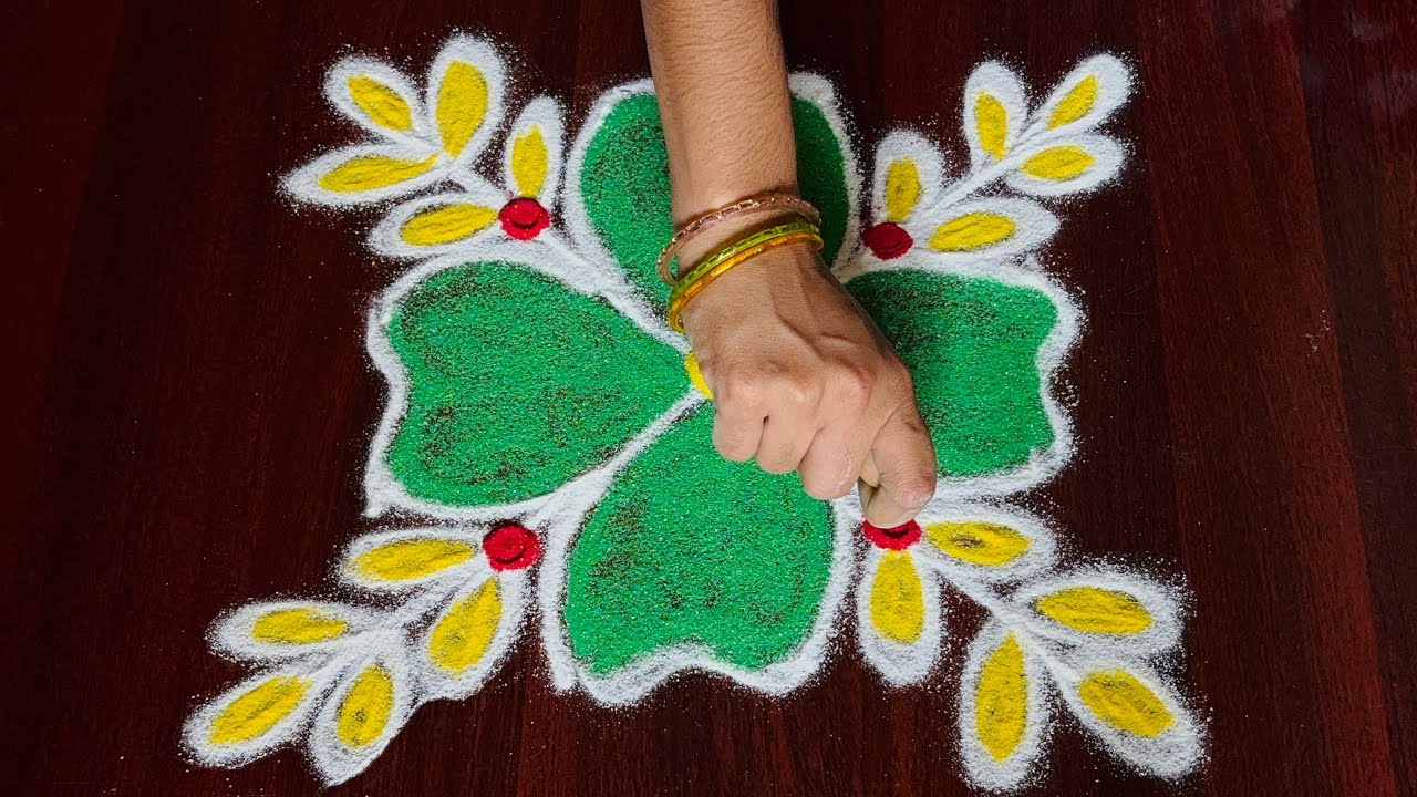 Easy Rangoli Designs 🌿 Simple and Beautiful Kolam for Beginners 🌿 Easy Rangoli Kolam