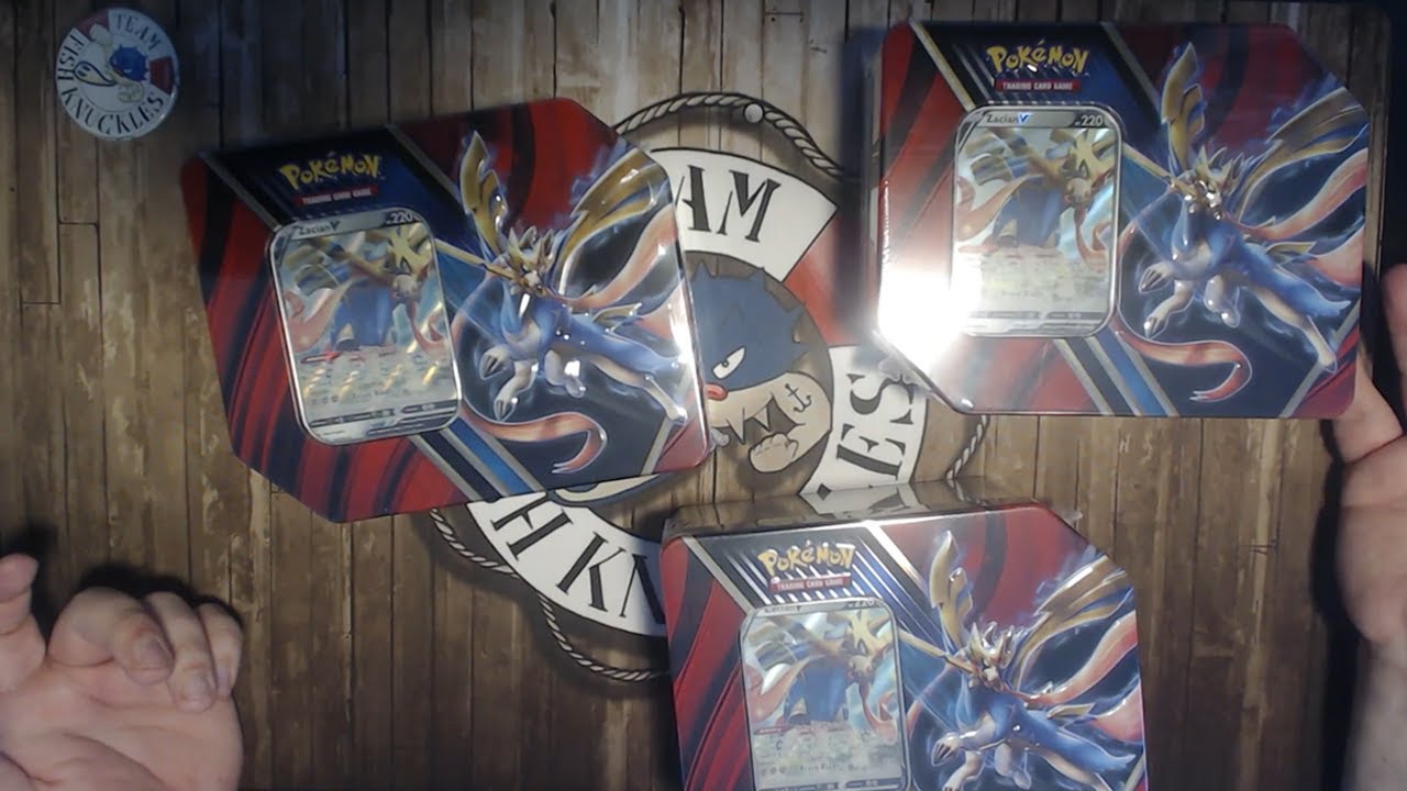 Zacian V Tin Opening! 3 Tins 1 Video!
