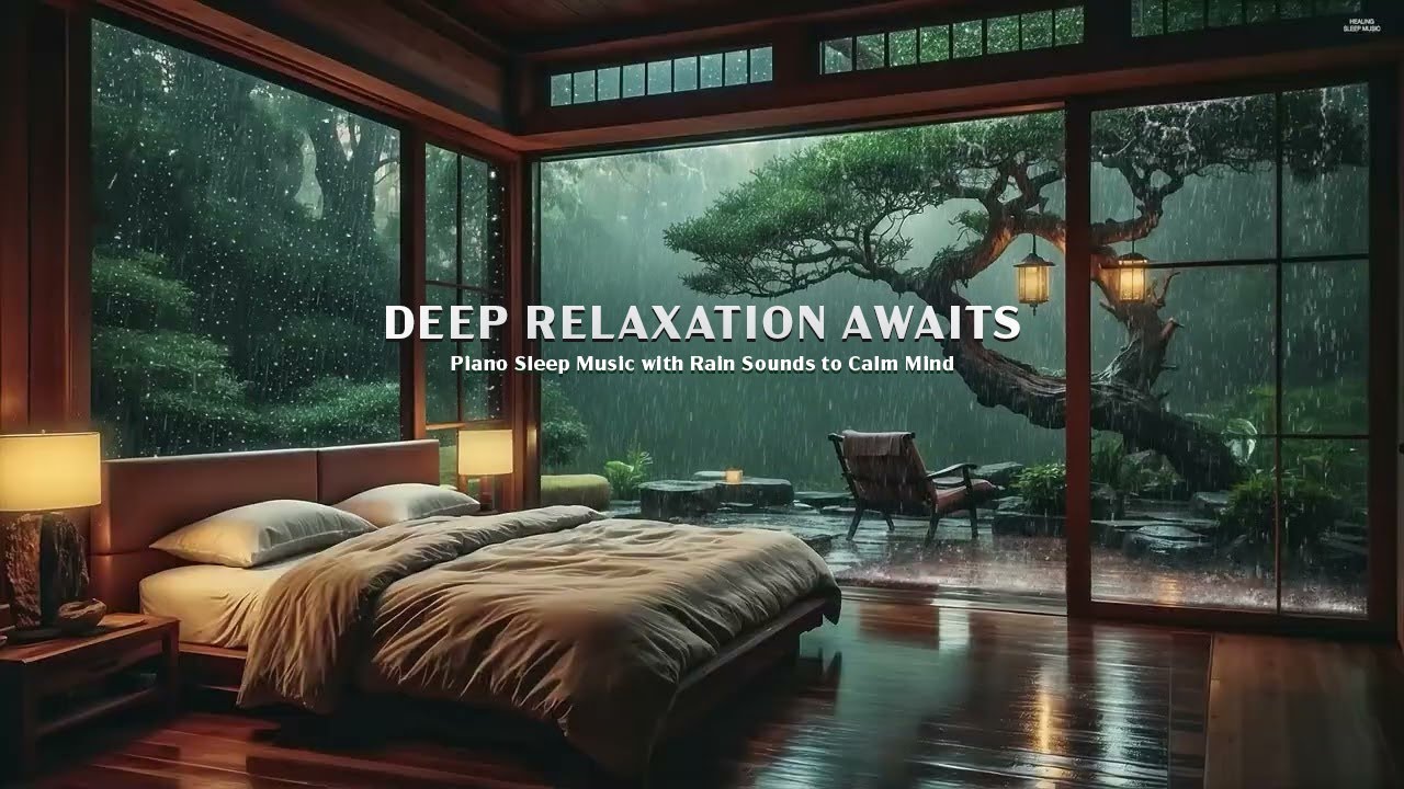 Deep Relaxation Awaits - Piano Sleep Music with Rain Sounds to Calm Mind and Improve Rest Tonight