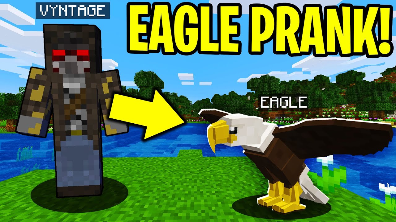 TROLLING AS AN EAGLE IN MINECRAFT!