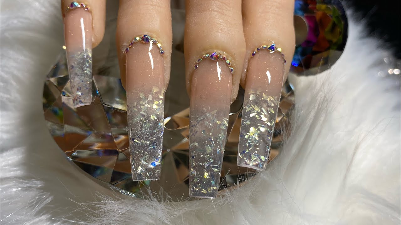 Uñas Acrílicas Cristal/Decoración vidrio Roto.