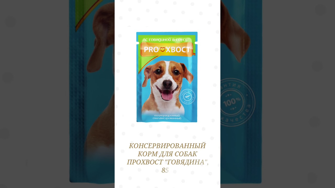 КОНСЕРВИРОВАННЫЙ КОРМ ДЛЯ СОБАК ПРОХВОСТ 