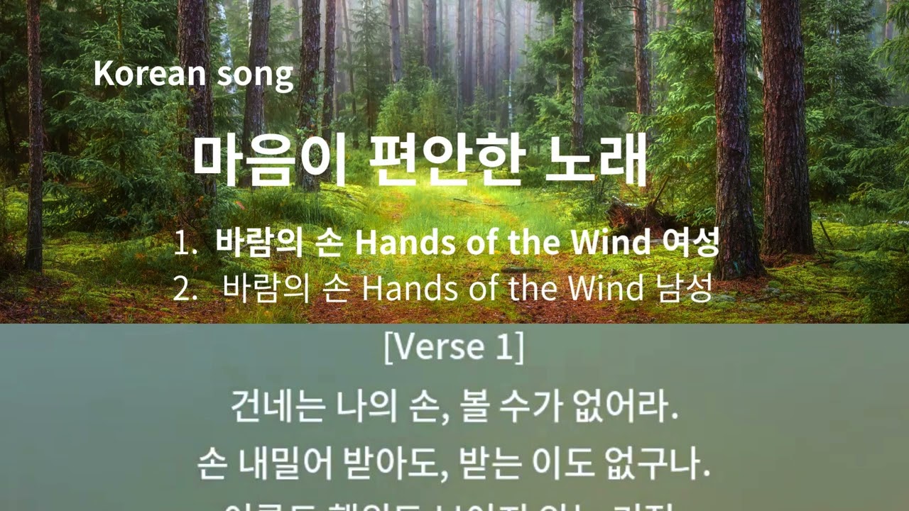 마음이 편안한 노래  Korean song Diamond Sutra/바람의 손 Hands of the Wind/妙行無住分