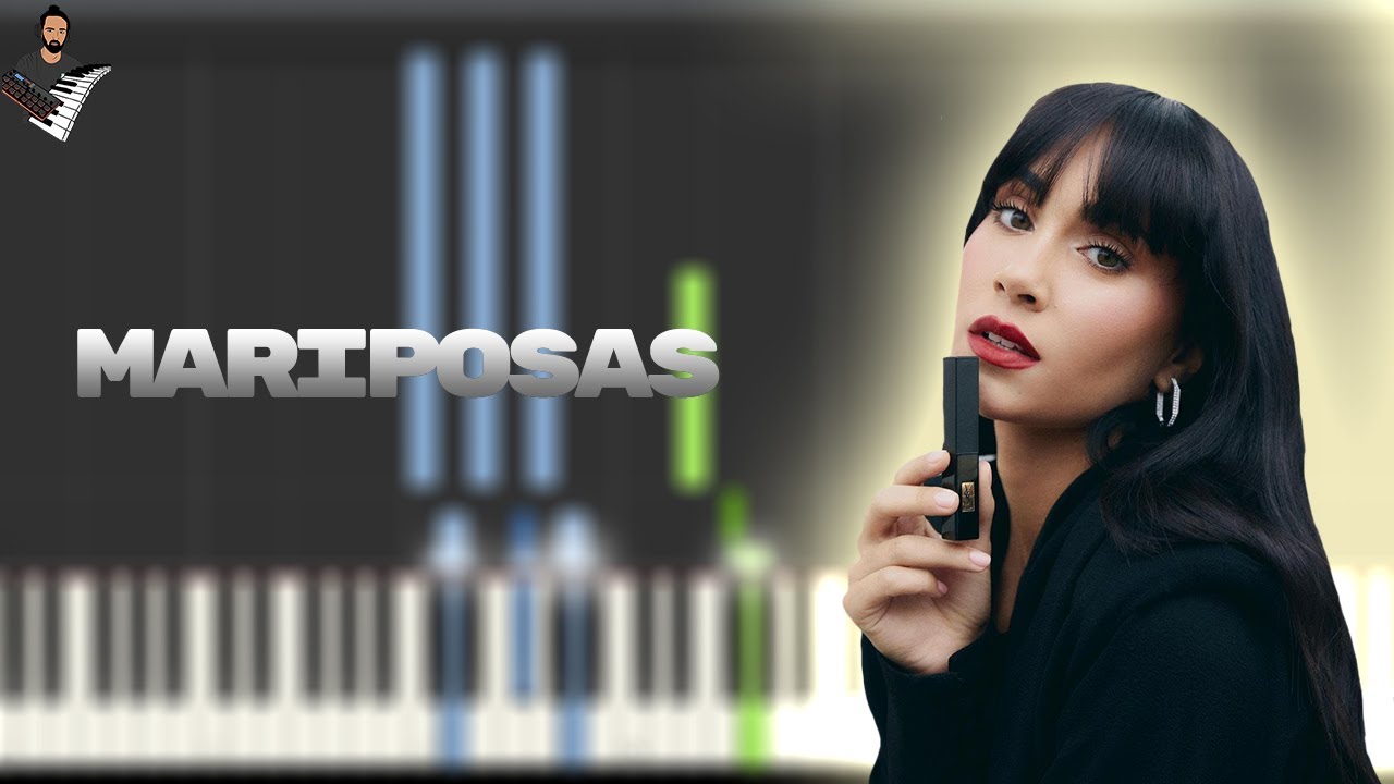 Sangiovanni, Aitana - mariposas | Instrumental Piano Tutorial / Partitura / Karaoke / MIDI