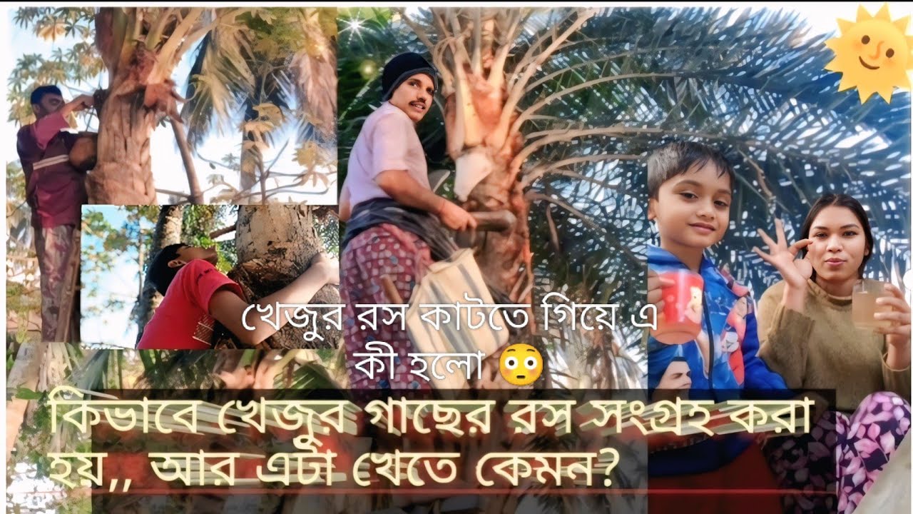 # গাছ কাটতে গিয়ে একি হলো#খেজুর গাছ কেটে রস সংগ্রহ করা,,🫠