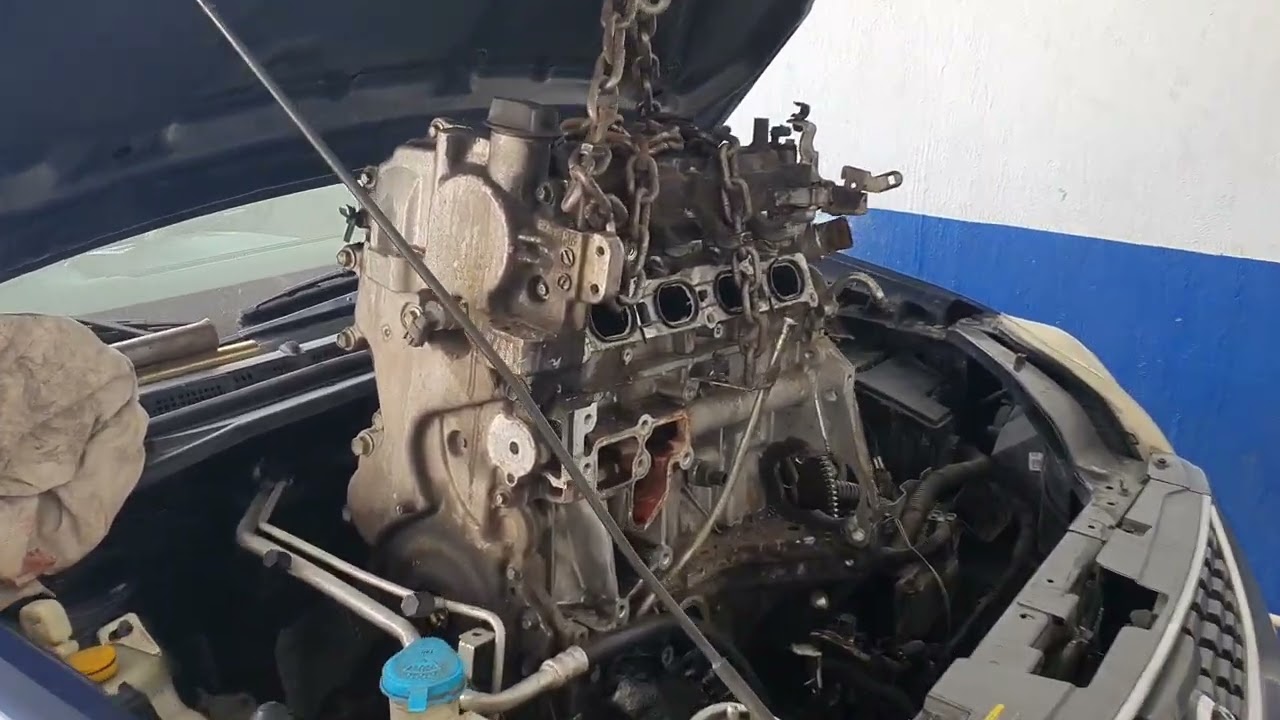 Retirando Motor Nissan Sentra b16 2.0 lts.