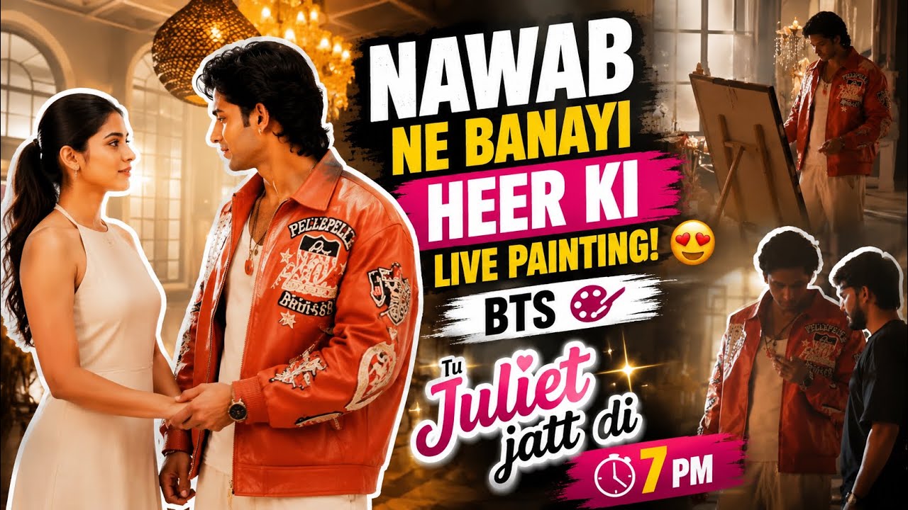 🎬 #bts 🎨 #Nawab Ne Banayi #Heer Ki Live Painting 😍 #heewab #tujulietjattdi #trending #viral #shorts 